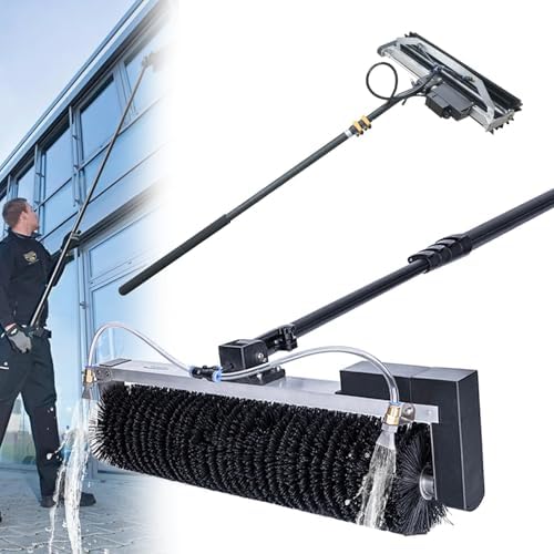 Solar Panel Cleaning Kit - Telescopic Pole & Rolling Brush for Efficient Solar Panel & Window Maintenance - Easy to Use, Streak-Free Shine, & Lightweight