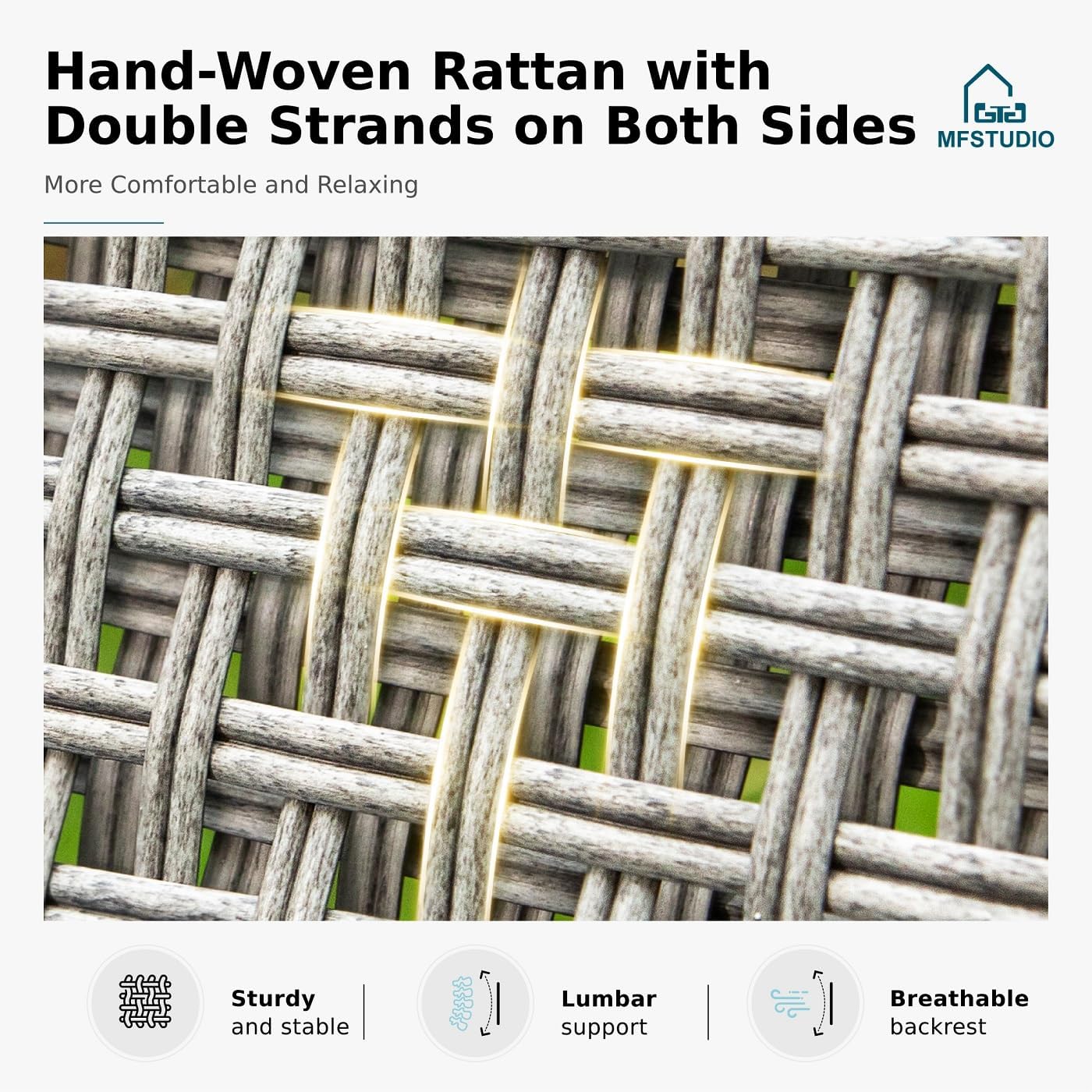 MFSTUDIO 4 Pieces Metal Patio Furniture Set with 56