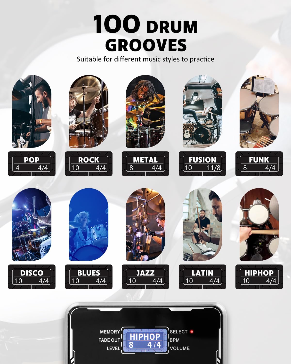 STRICH Stereo Looper Pedal Guitar Pedal with Built-in Drum Machine, 100 Diverse Drum Patterns, 160 Minutes Recording Time, USB for Audio Upload or Download, Support Footswitch Control