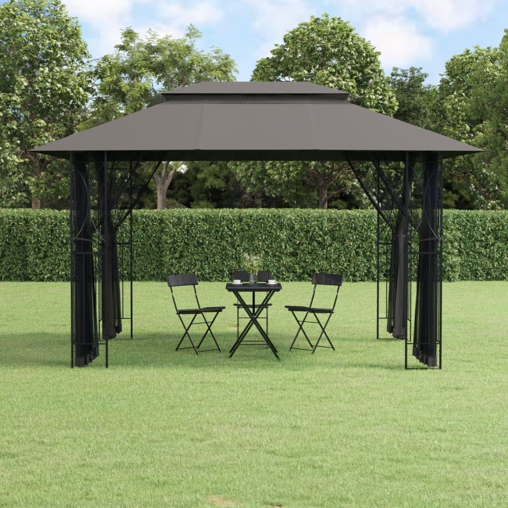 Gazebo with Sidewalls Anthracite 157.5
