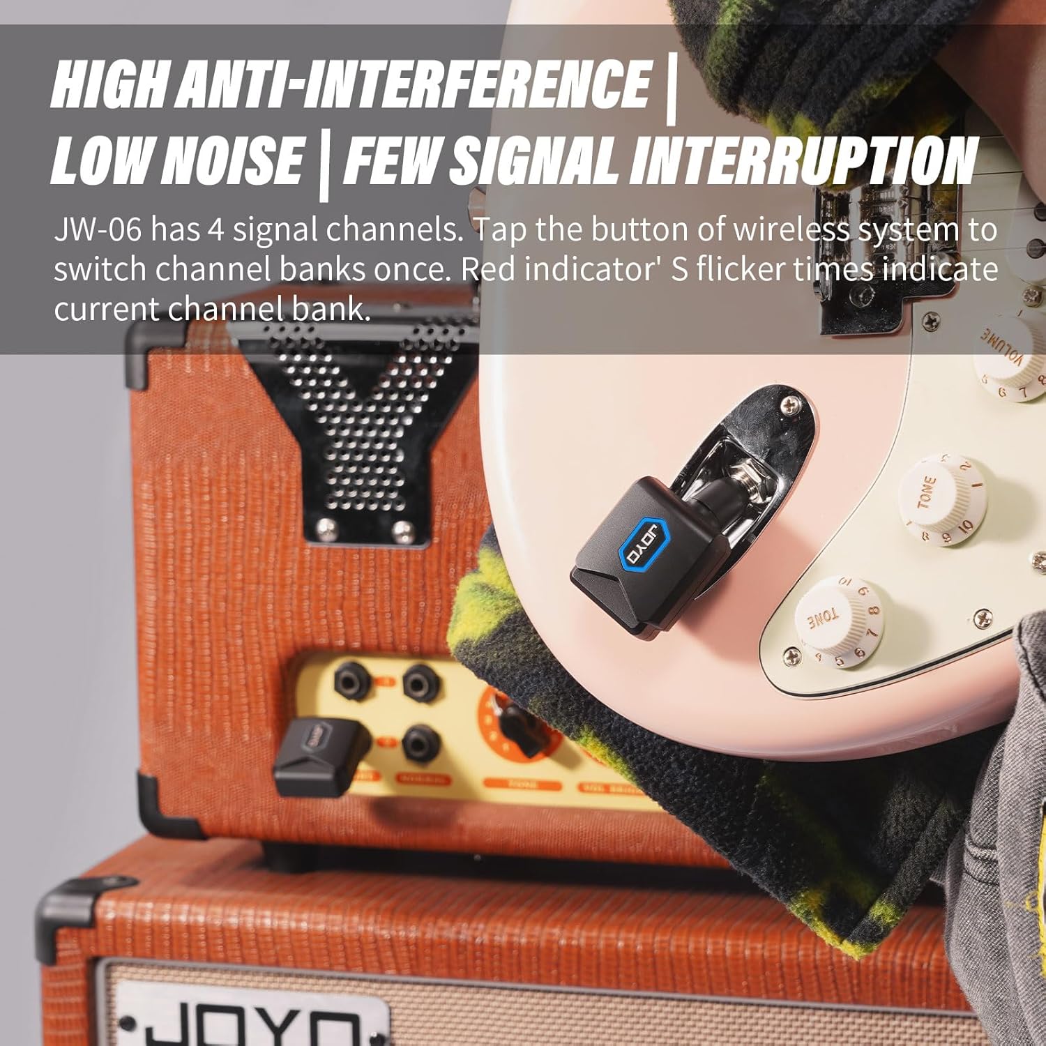 JOYO Wireless Guitar System 5.8GHz (JW-06) Bundles with JOYO 40 Watt Acoustic Combo Amplifier (BSK-40)