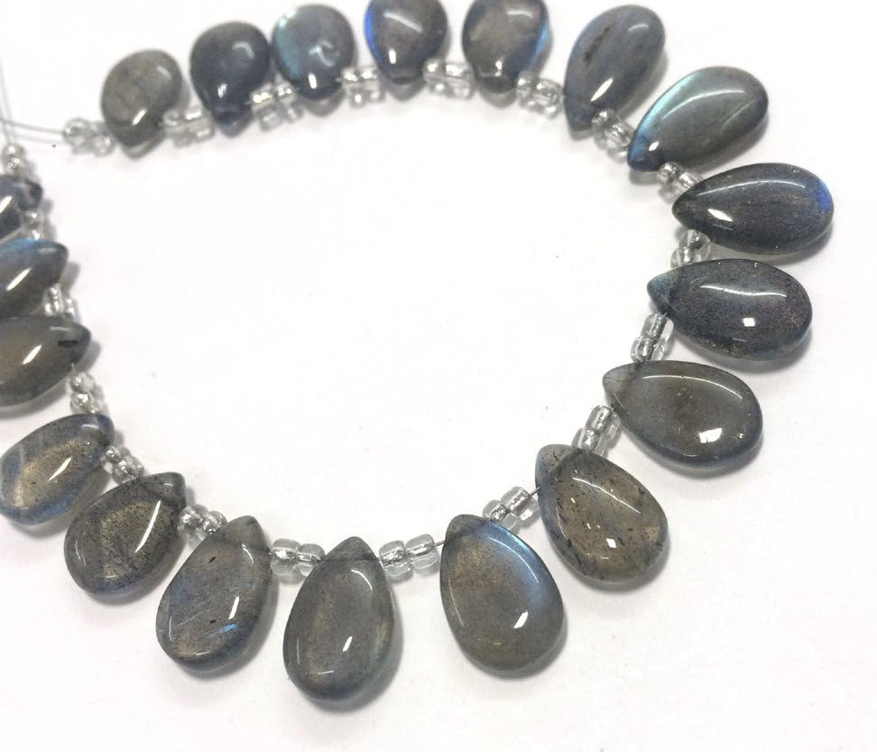 AAA natural labradorite smooth pear briolettes loose gemstone beads labradorite stone necklace wholesale price 18 pecs