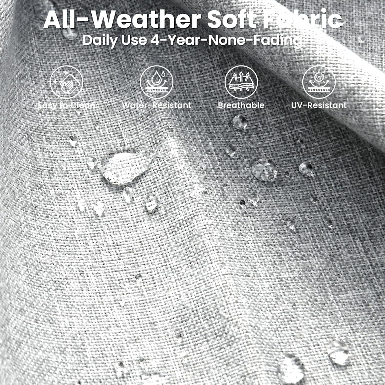 ovios 9 Pieces Patio Furniture Set with Square Fire Pit Table, Outdoor Swivel Rocking Chairs, High Back Wicker Rattan Conversation Set for Deck Porch, Grey