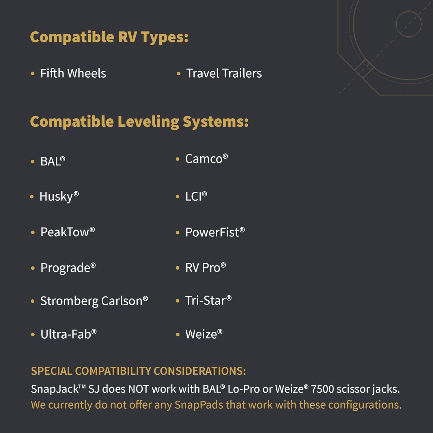 SnapPad SnapJack™ SJ (Pack of 4) | Two-Point Trailer Jack Stands Featuring 5.5