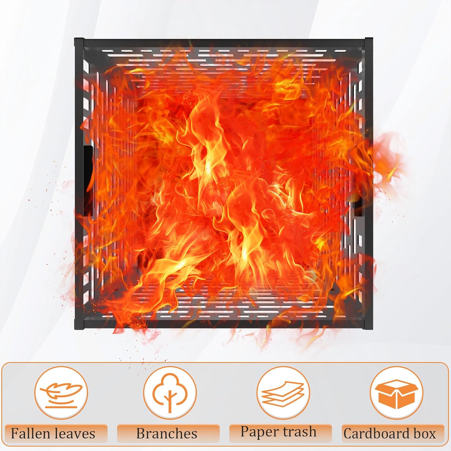 63 Gallon Burn Barrel for Yard Waste – Heavy Duty Outdoor Incinerator Drum with Burn Cage, Rust-Resistant Coating & High-Temp Fire Pit for Burning Paper, Leaves, Wood & Trash