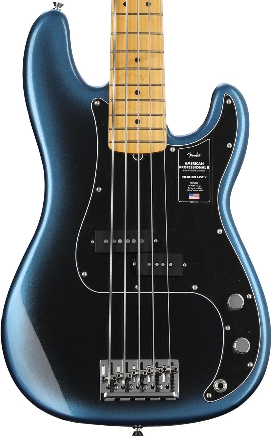 Fender American Professional II 5-String Precision Bass, Dark Night, Maple Fingerboard