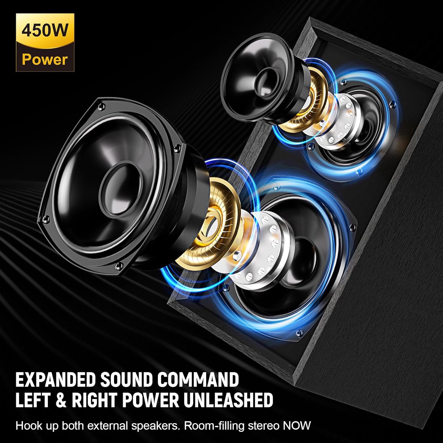 Home Karaoke System with Wireless Microphones & Speakers, Bluetooth Amplifier Set for Family Parties & Home Entertainment