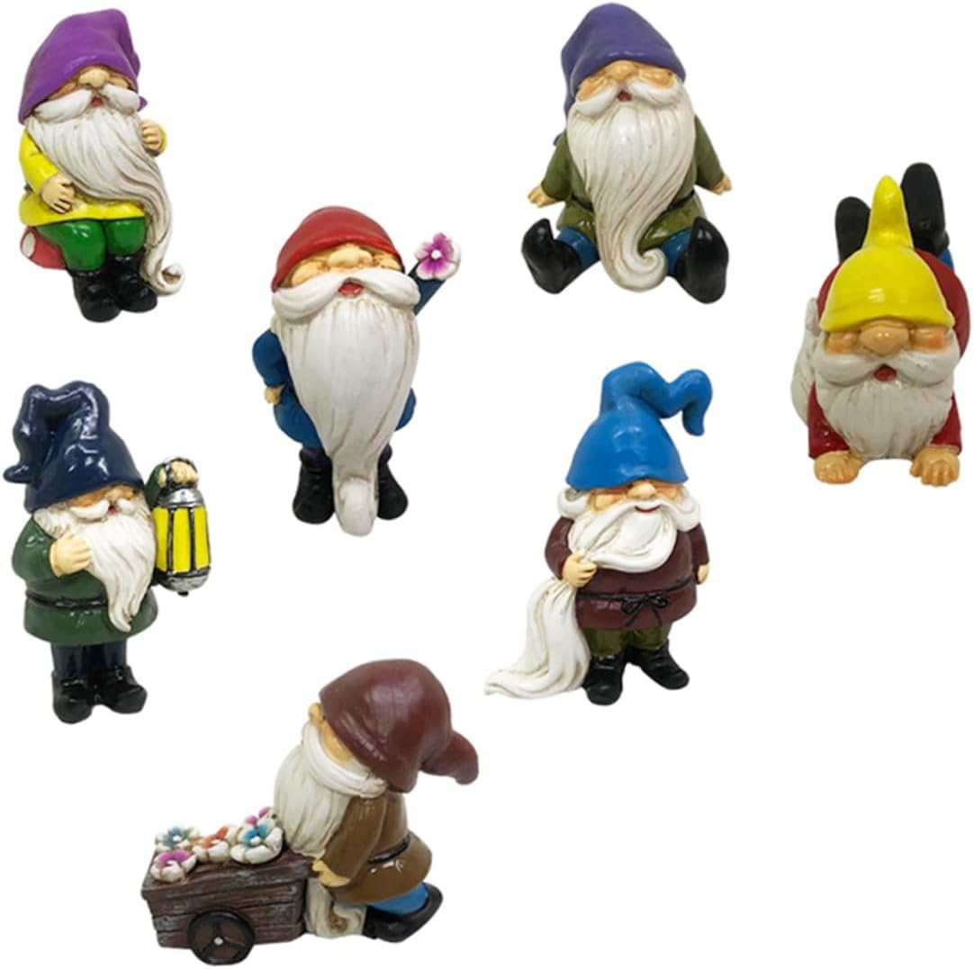 Wall lamp 4 Sets Dwarf Ornaments Small Fairy Figurines Outdoor Plants Decor Outside Gnome Garden Decor for Outside Solar Gnome Figurine Mini Valentine Gnome Outdoor Figurine Lights Kit Resin Bracket
