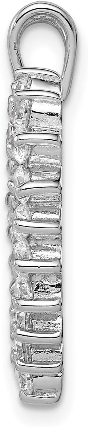 Sterling Silver Heart Shaped Pendant Necklace for Women with Open Design and Round Cubic Zirconia Stones, Elegant Romantic Jewelry Symbolizing Love, Timeless Dainty Accessory for Anniversaries