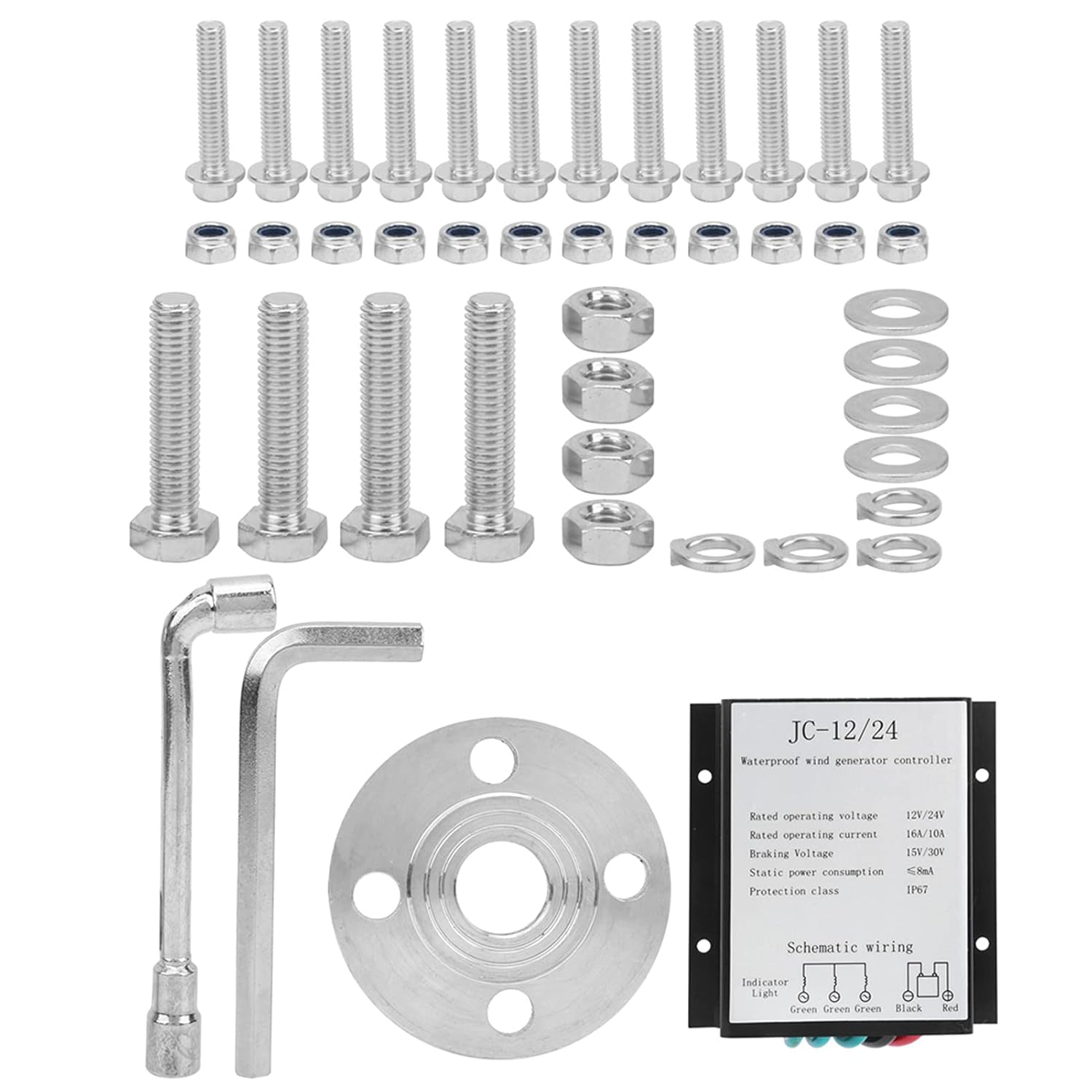 Wind Generator 1600w Small Wind Turbine 6 Blade Wind Turbine Industrial Machinery Solar & Wind Power Parts & Accessories (24V)