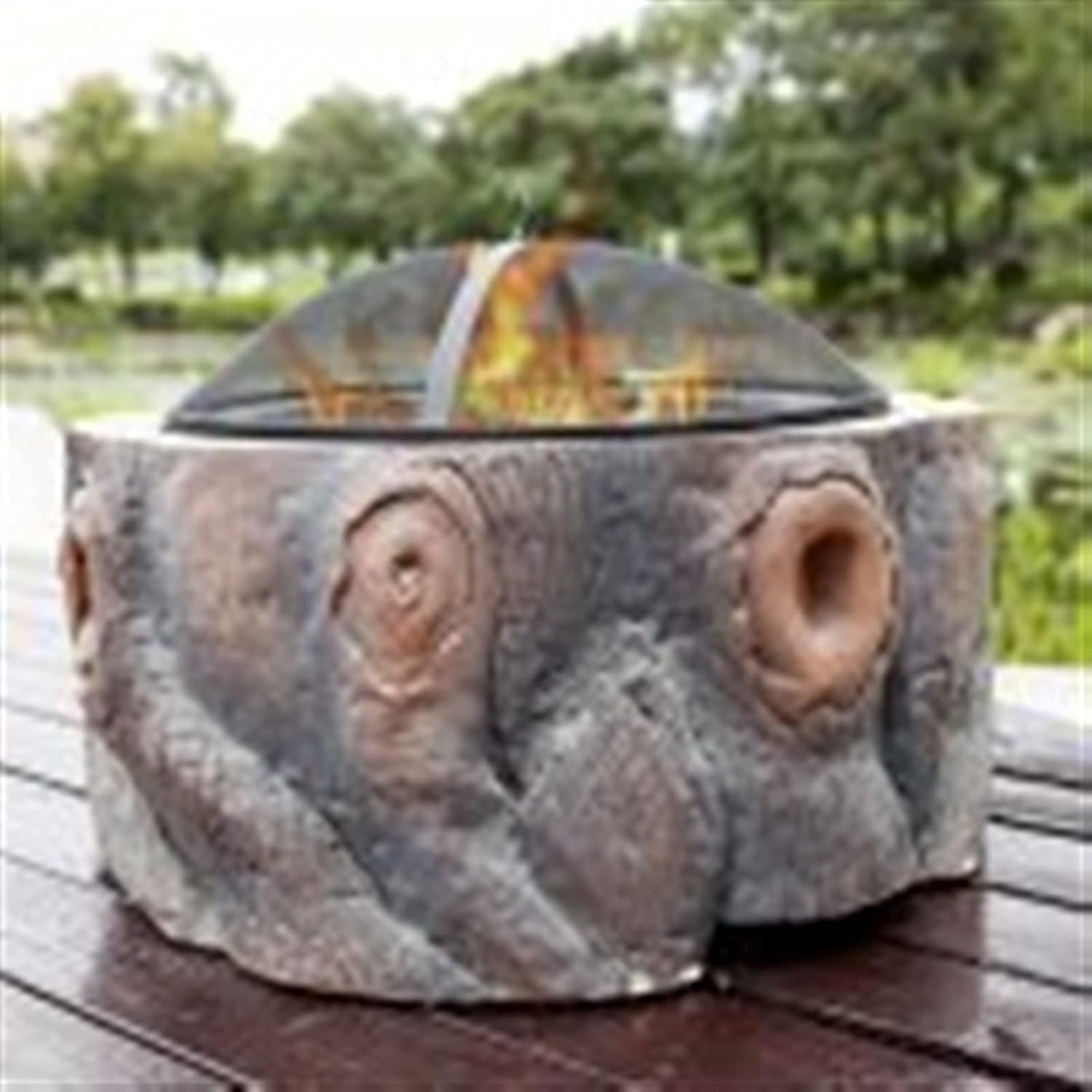 Fire Pit Outdoor Wood Burning fire Pit, with mesh Sparkle Screen Cover, Terrace and Backyard Decoration, Suitable for Camping and Picnic