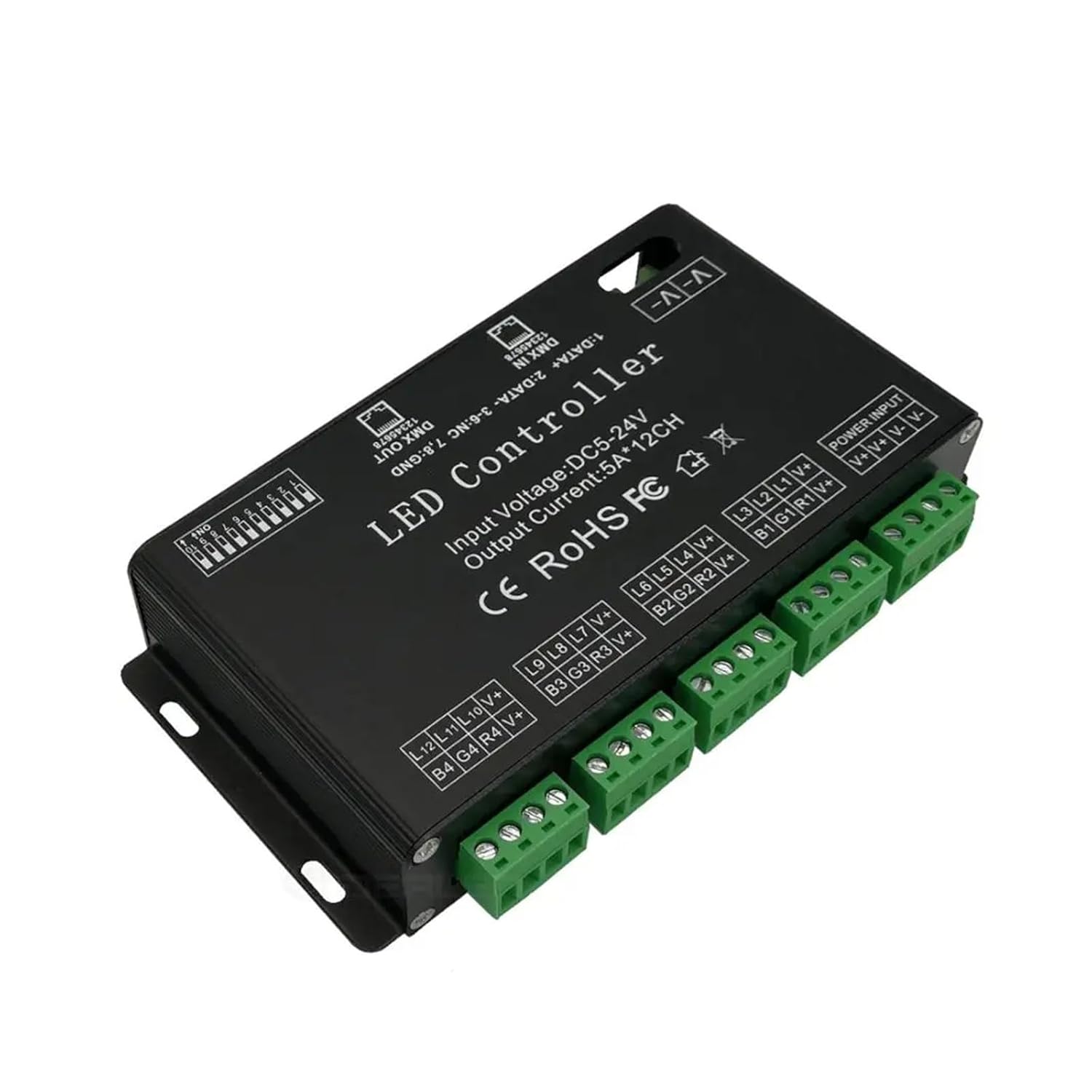 12 Channel decoder RGB DMX512 Light Strip Controller Input DC5V-24V 60A dimming Driver