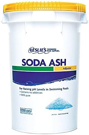 Leslie's Soda Ash pH Up - for Increasing pH and Total Alkalinity in Swimming Pools - 100% Sodium Carbonate - 45 Pounds
