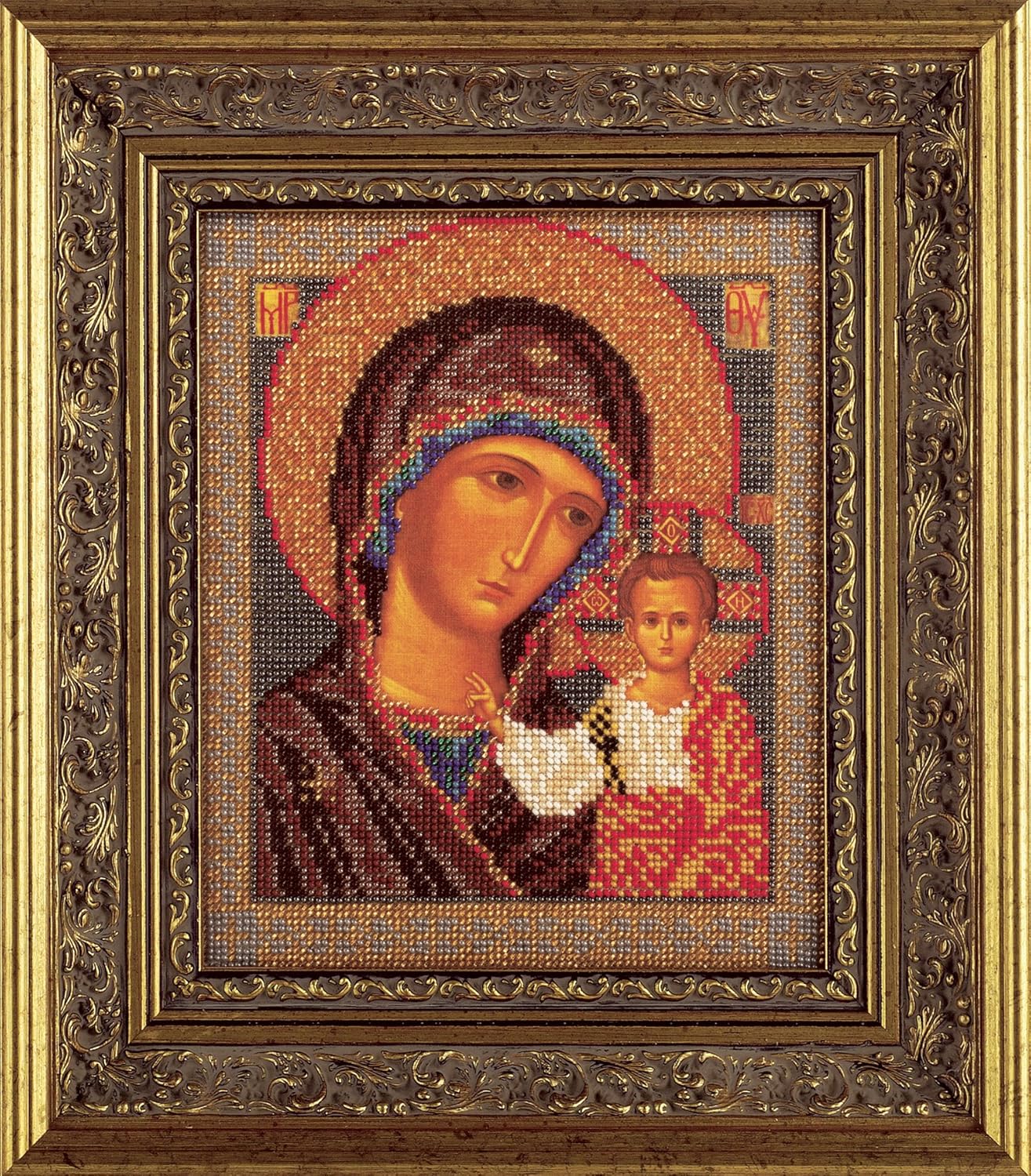 Bead Embroidery Kit DIY Icon Our Lady of Kazan 7.5