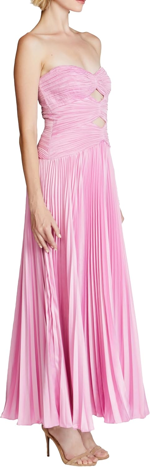 AMUR Womens Carolyn Pleated Midi Dress