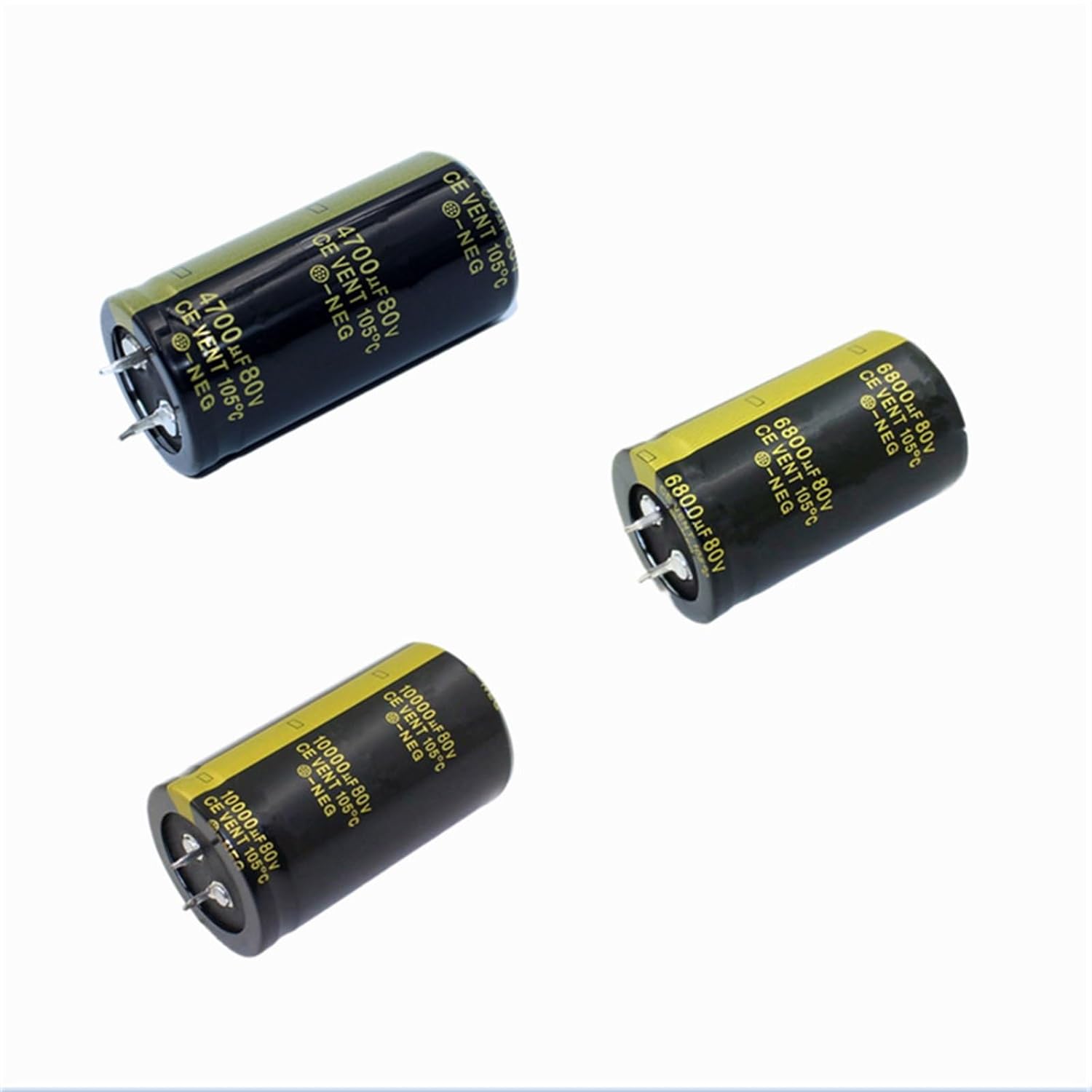 1/2/5/10Pcs 80V 3300UF 4700UF 6800UF 10000UF Audio Electrolytic Capacitor for Audio HiFi Amplifier High Frequency Low Speaker(6800UF 30x50 10PCS)