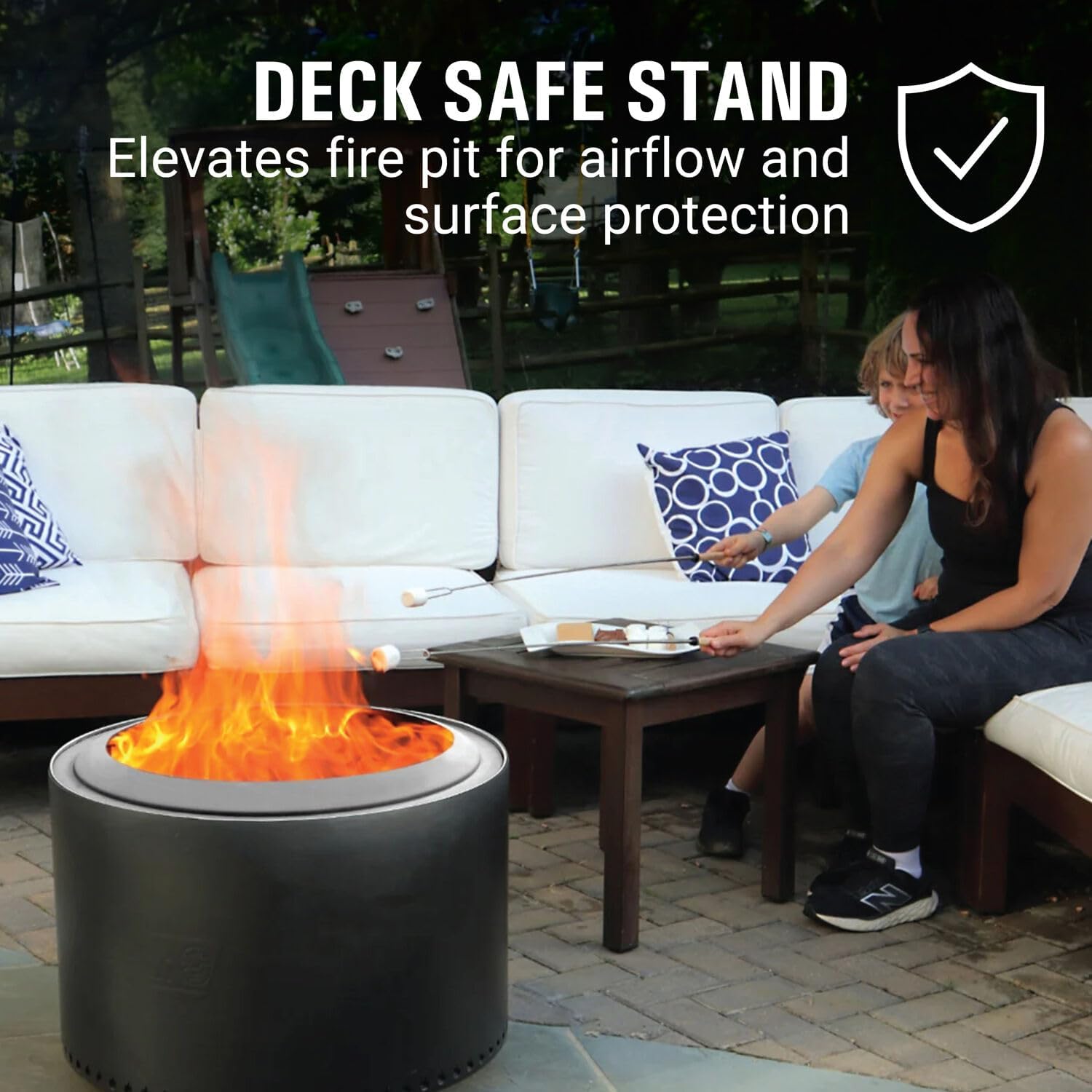 Coleman Cityscapes 15” Smokeless Fire Pit, Round Wood Burning Fire Pit, Outdoor Accessory for Backyard, Deck, Patio, Black