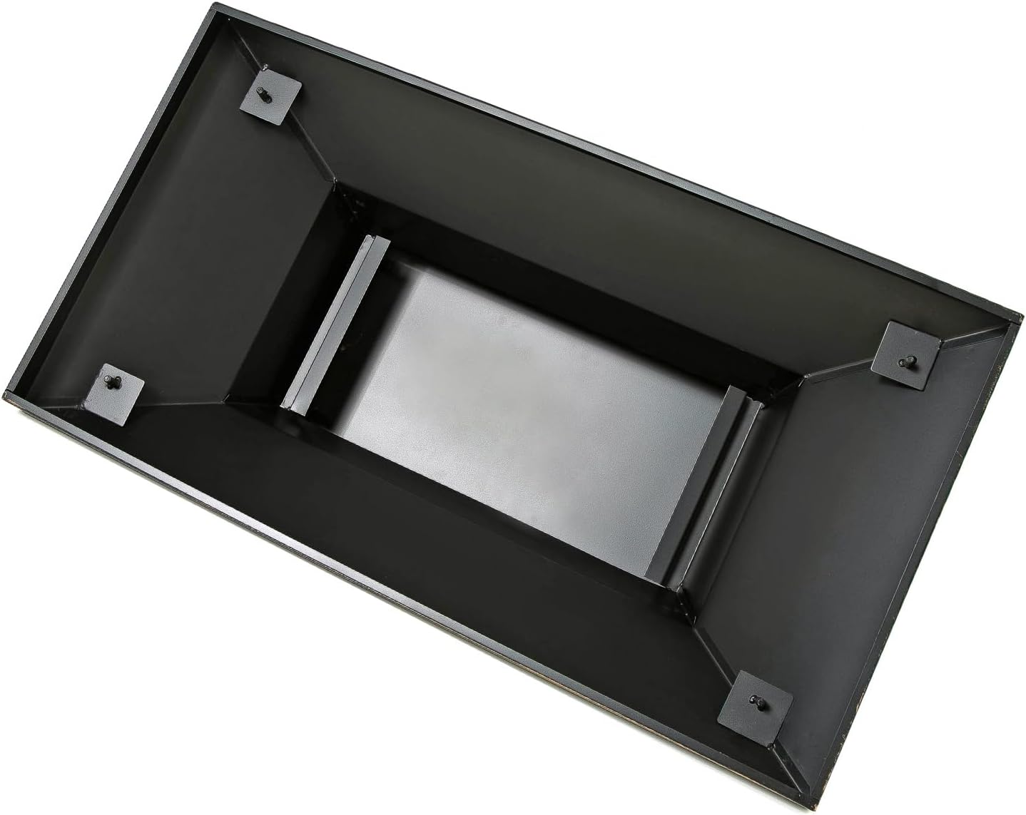 37-Inch Rectangular Metal Outdoor Wood Burning Fireplace - Outdoor Fireplace with Built-in Log Storage and Poker-Brushed Bronze,Log Burner Fire Pit for Patio Garden and Backyard