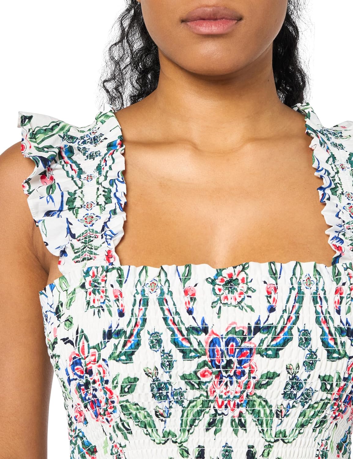 Anne Klein Women's Smocked Ruffle SLV Midi