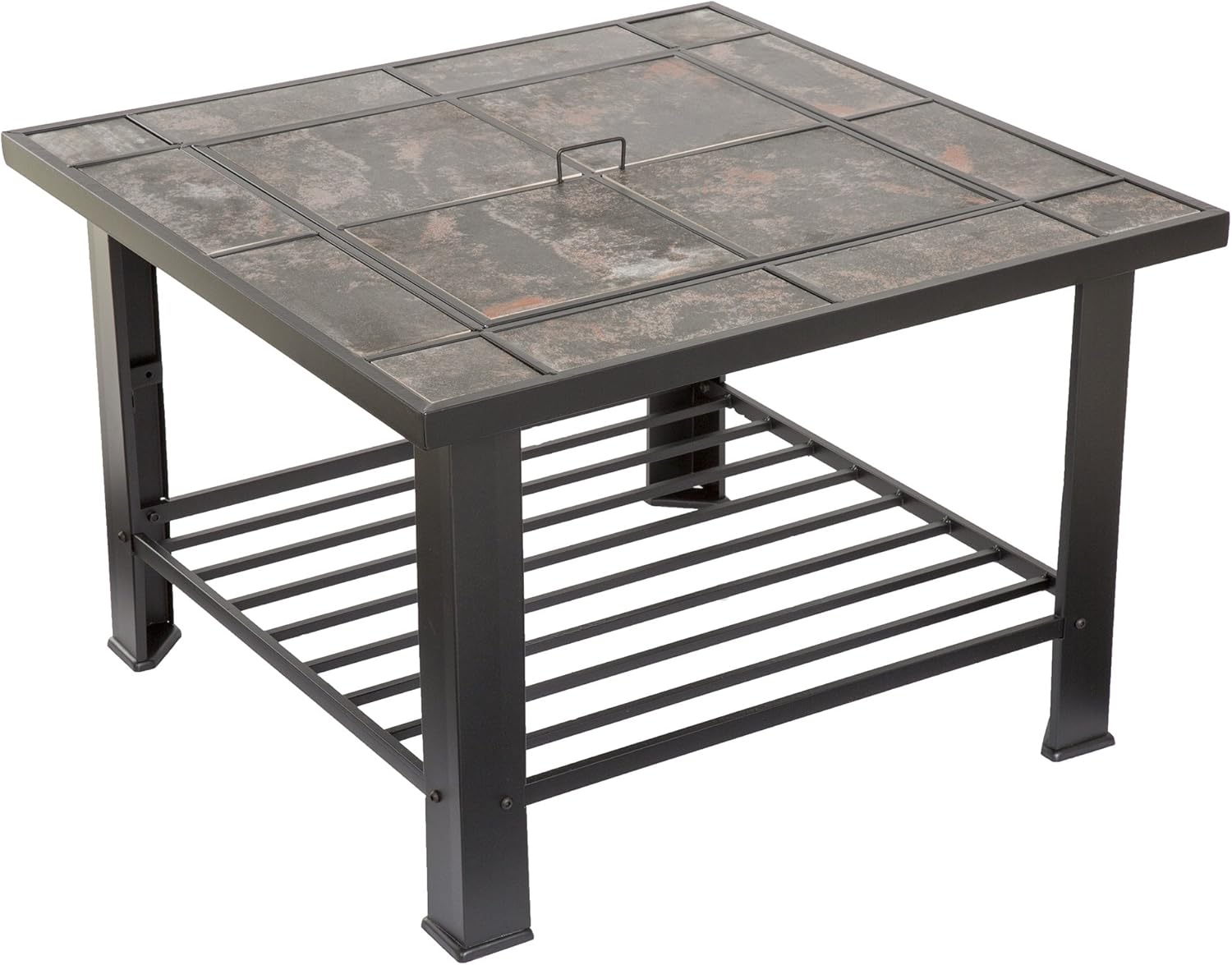 Fire Pit - 30-Inch Outdoor Firepit Table with Screen, Cover, and Poker - Outdoor Fire Pits for Backyard, Deck, Patio, or Porch by Pure Garden (Black)