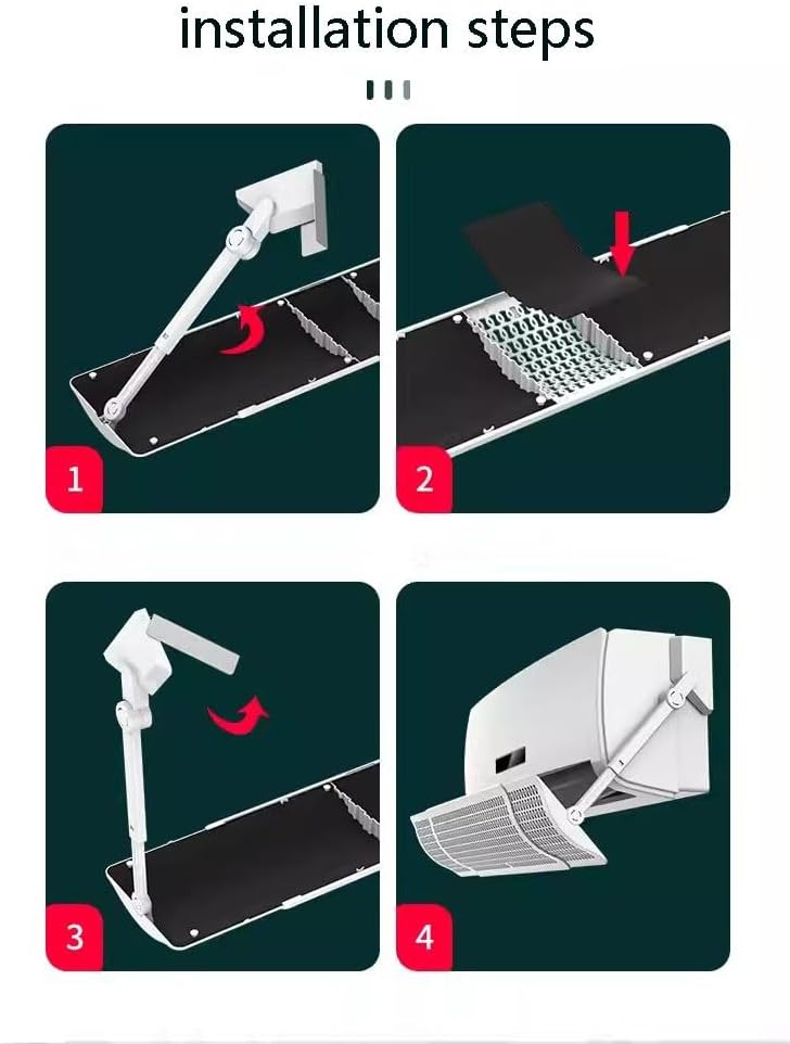 Adjustable Orientation And Length of Air Conditioning Windshield for Most Air Conditioners, Anti Direct Blowing
