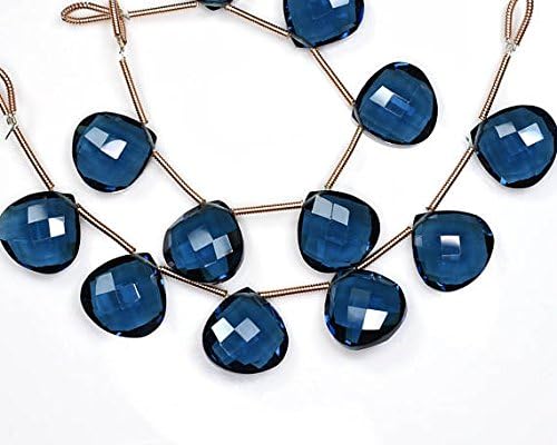 2 Strands AAAA Vivid 14x14mm 6 Matched Pairs Beautiful Iolite Blue Quartz Microfaceted Heart Briolette Beads