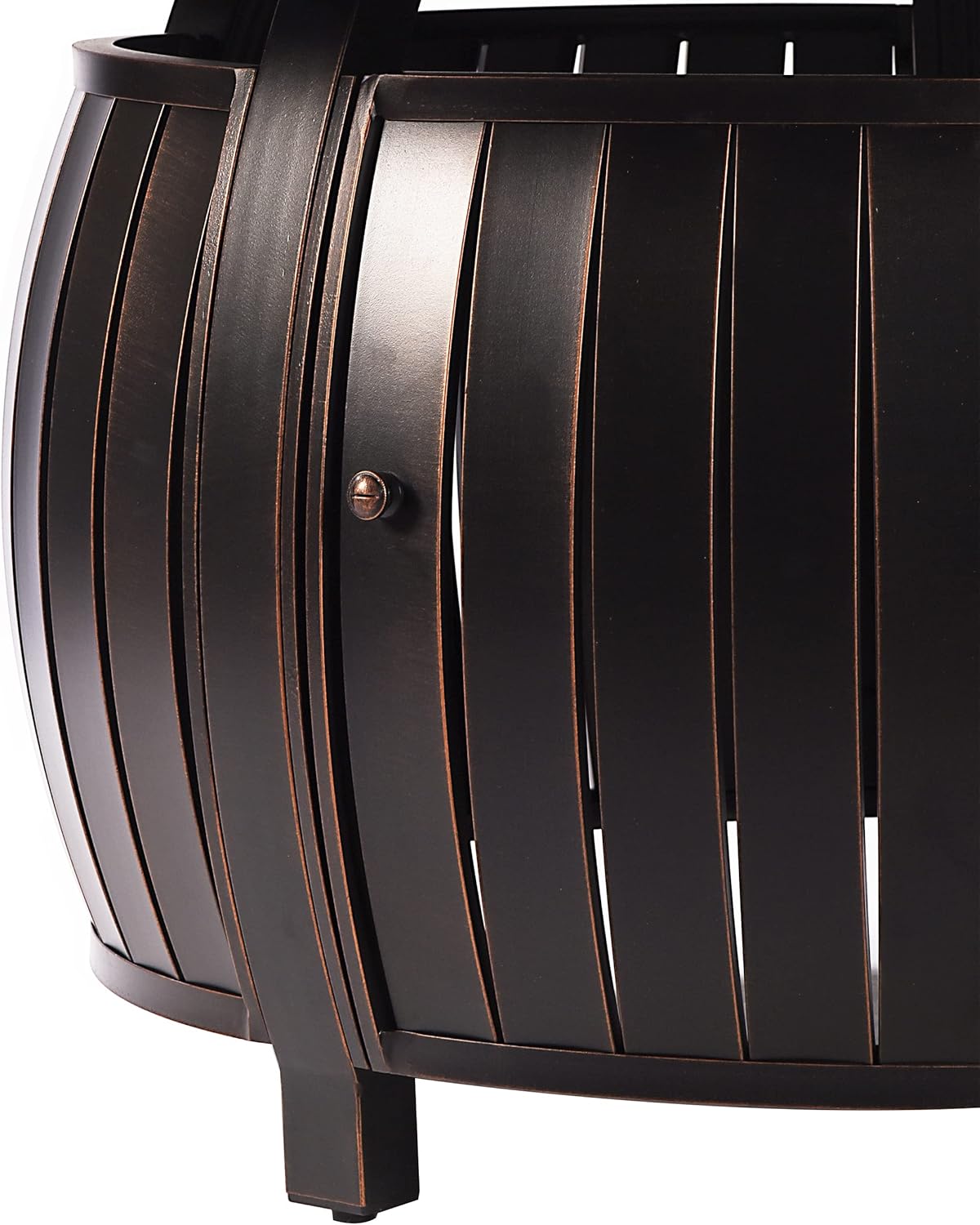 Aluminum 57,0000 BTU 44 in. Round Propane Black Fire Pit Table with Fire Beads, Lid, Propane Tank Cover and Table Fabric Covers in Copper Finish