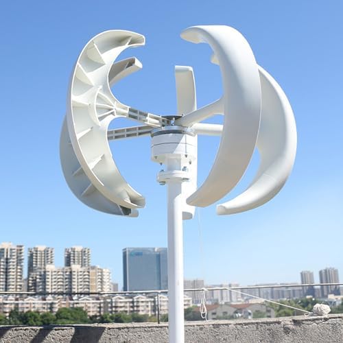 Wind Turbine Home Use Horizontal Generator Kits Blades with Controller to Charge Batteries Off Generator,4000W Vertical Wind Turbine Generator Kit - 12V/24V/48V 5 Blade 3 Phase AC Permanent