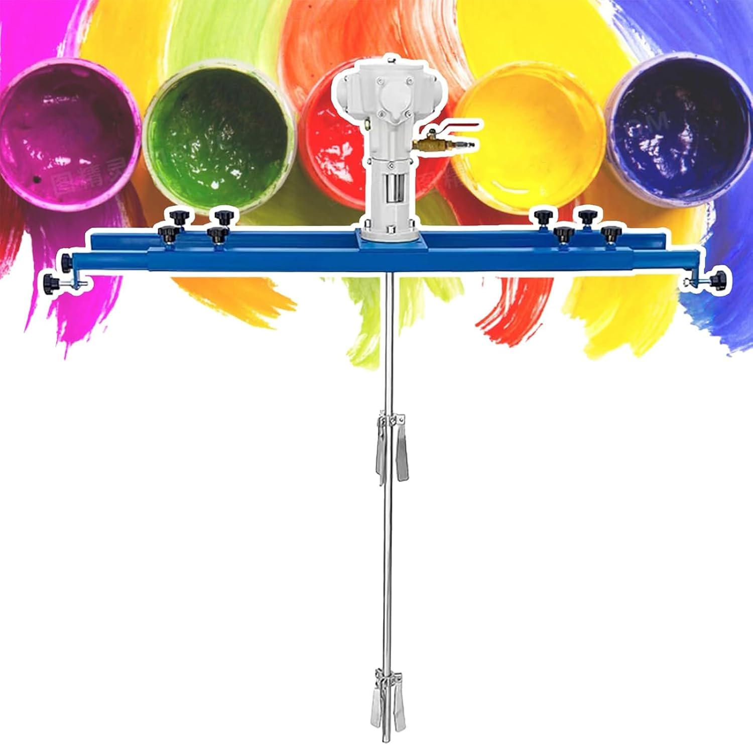 Pneumatic Air Paint Mixer | IBC Pneumatic Container Mixer | Industrial Stirring Machine 1000 Liter | Folding Propeller | Paint Mix Tool | for IBC Totes and Drums