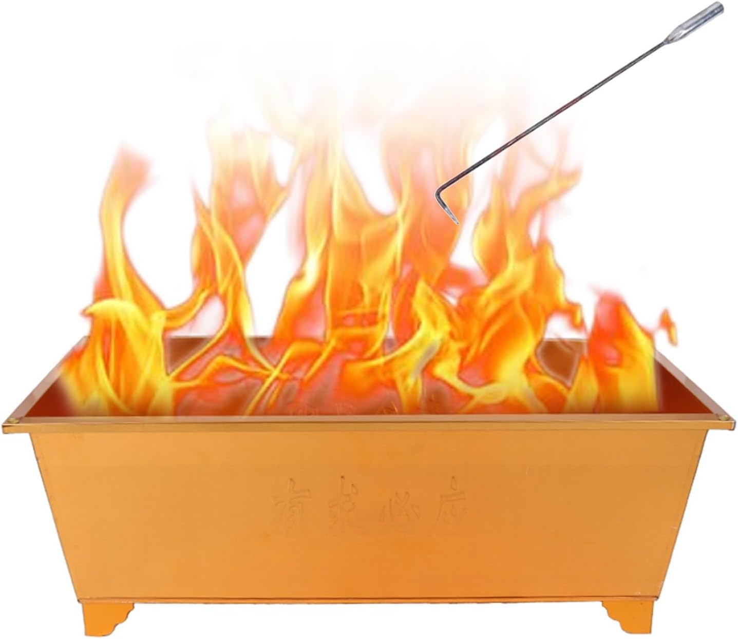 Burn Barrel with Fire Hooks, Outdoor Incinerator, Paper Burner, Outdoor Metal Fire Pits for Wood, Garbage