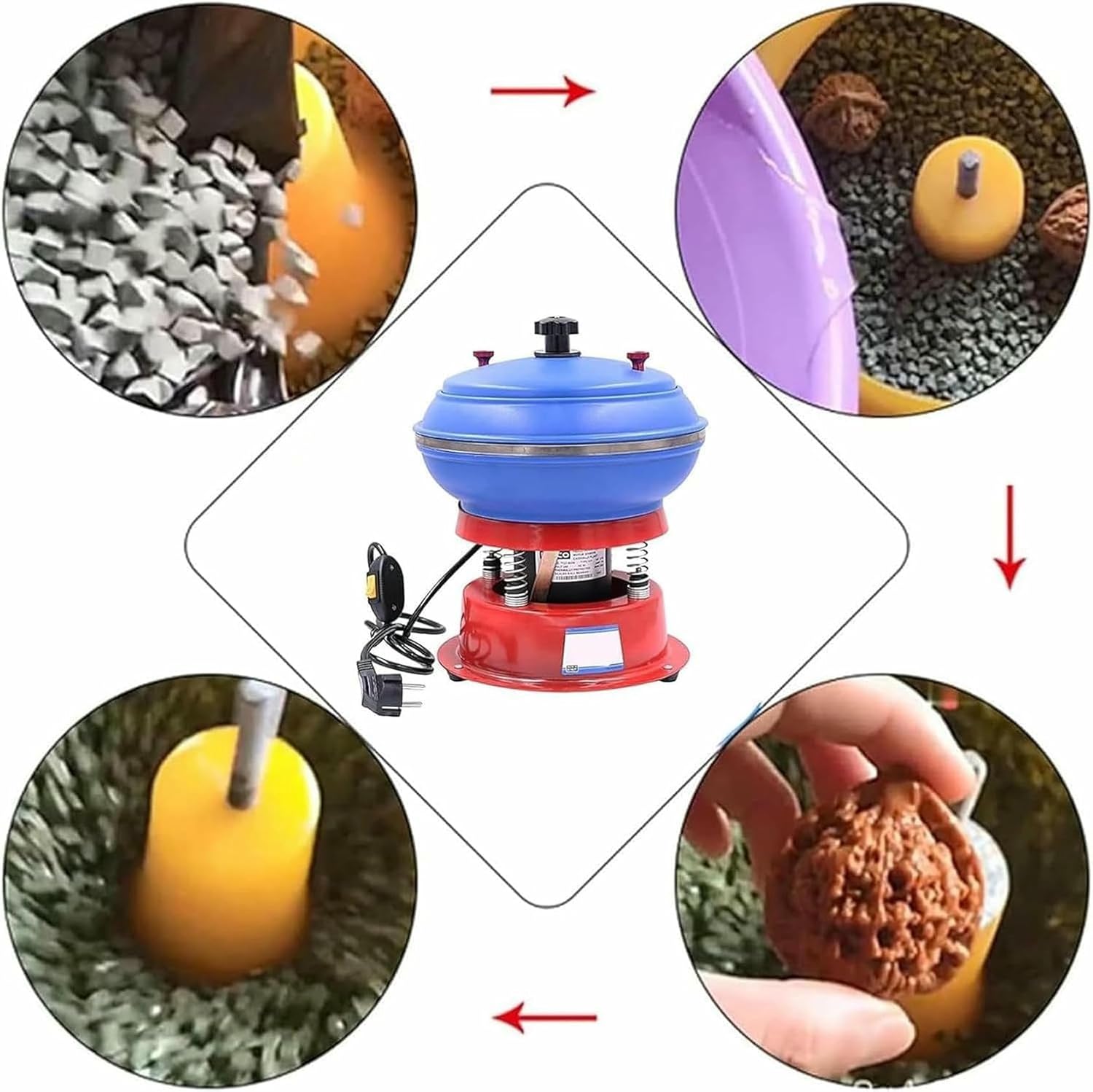 Vibrating Polishing Drum, Jewelry Rock Polishing Machine, Sleeve Polisher, Vibration Polishing Machine, For Grinding And Polishing Workpiece Surface