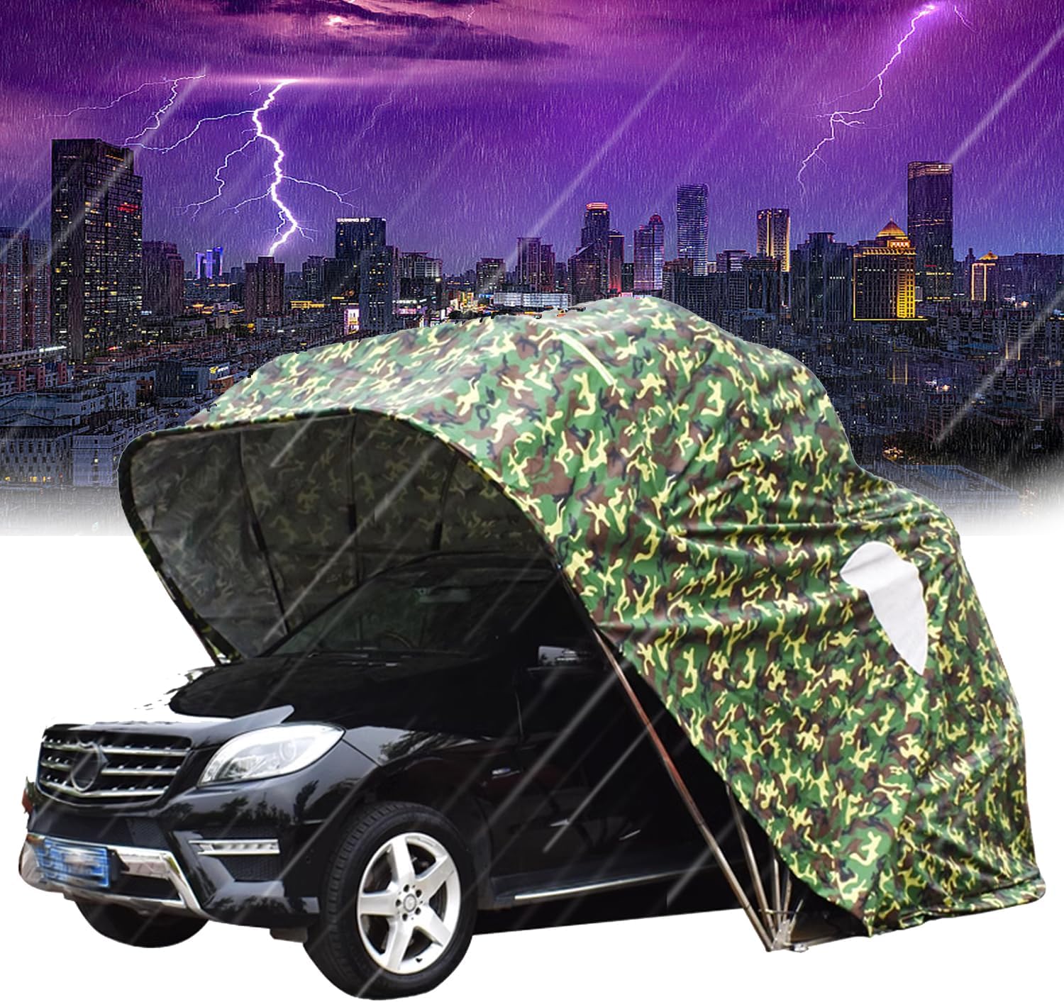 Fully Automatic Heavy Duty Car Tent, Stainless Steel Retractable Carport, Large Foldable Carport Garage, All Weather Proof Carport, for Outdoor Car,6 * 2.7 * 2.5M/19.6 * 8.8 * 8.2ft