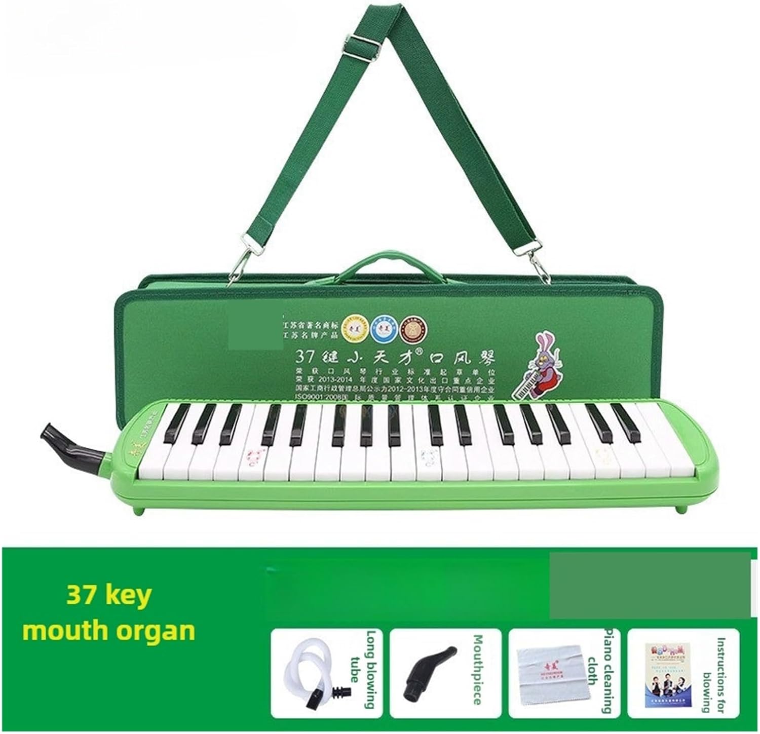 Melodica 37 Keys Melodica Adult Beginner Practice Mouth Harmonica Professional Musical Keyboard Instrument(Pink A)