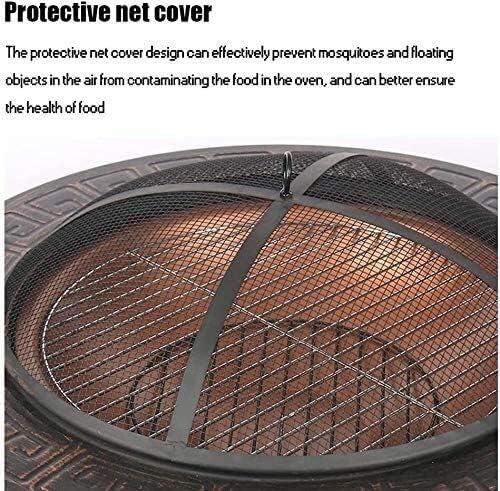 Fire Pits Outdoor Wood Burning Large Bonfire Wood Burning Patio Coal Grill Firepit for Outside Grill Charcoal Smokeless Grill with Spark Screen Poker with Cover BBQ Cooking for Outside Camping