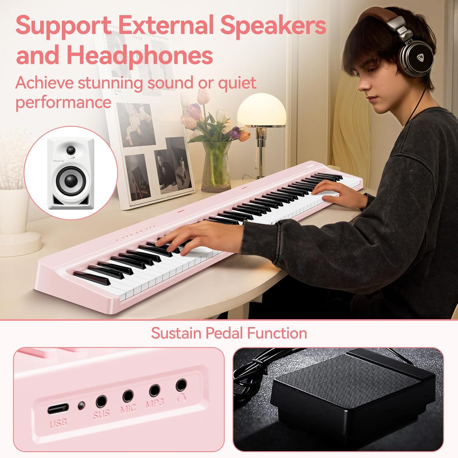 Portable Piano Keyboard Foldable: Portable Keyboard Piano 88 keys Semi-Weighted keyboard with MIDI Bluetooth TERENCE Electric Folding Piano Kit for Adult