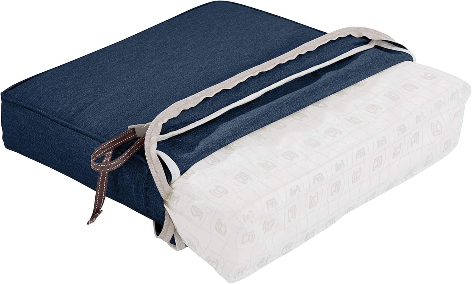 Classic Accessories Montlake Water-Resistant 25 x 25 x 5 Inch (seat)/25 x 22 x 4 Inch (Back) Patio Cushion Set, Heather Indigo Blue, Chaise Lounge Cushions Outdoor