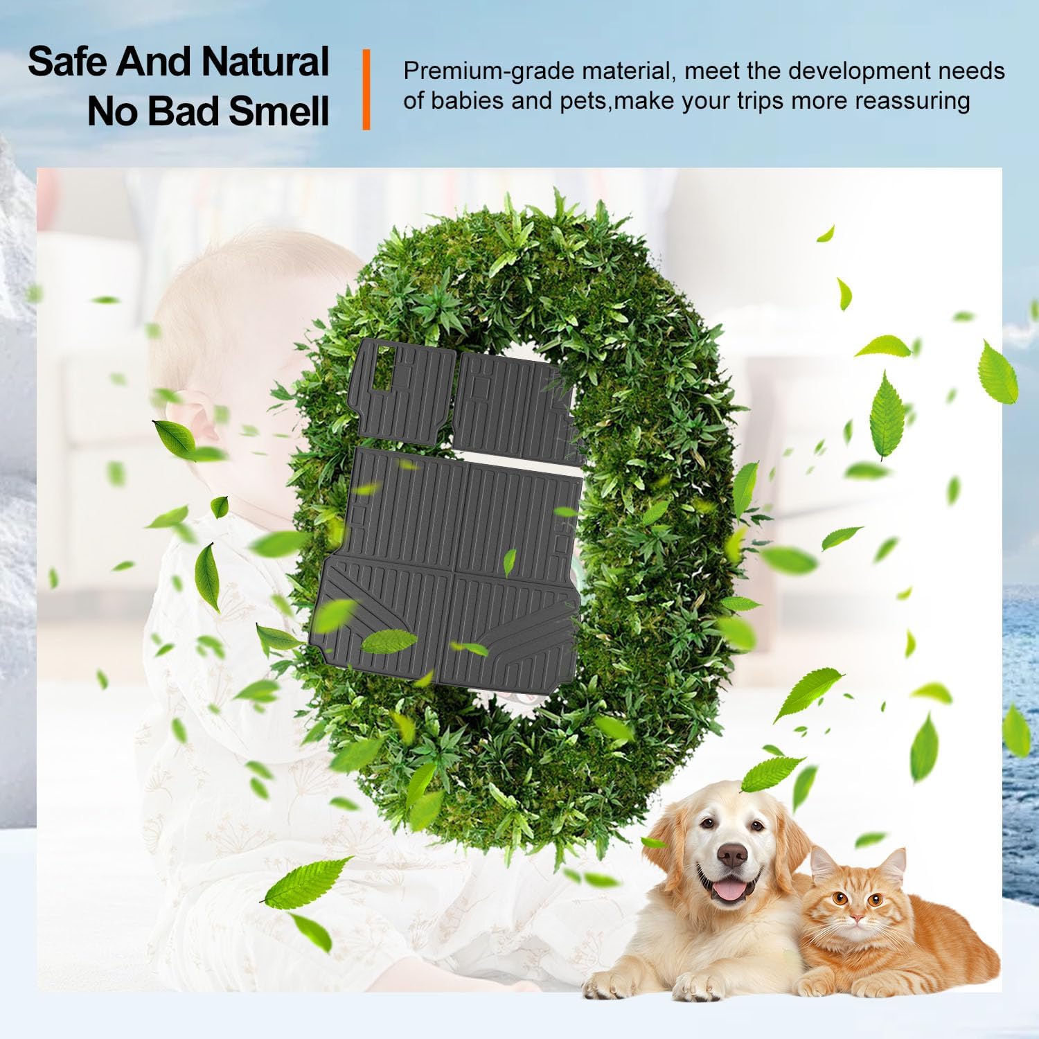 powoq Cargo Mat Compatible with 2024-2026 Toyota Land Cruiser Trunk Mat Lexus GX550 Overtrail Cargo Liner TPE Backrest Trunk Liner Replacement for 2024-2026 Toyota Land Cruiser Accessories