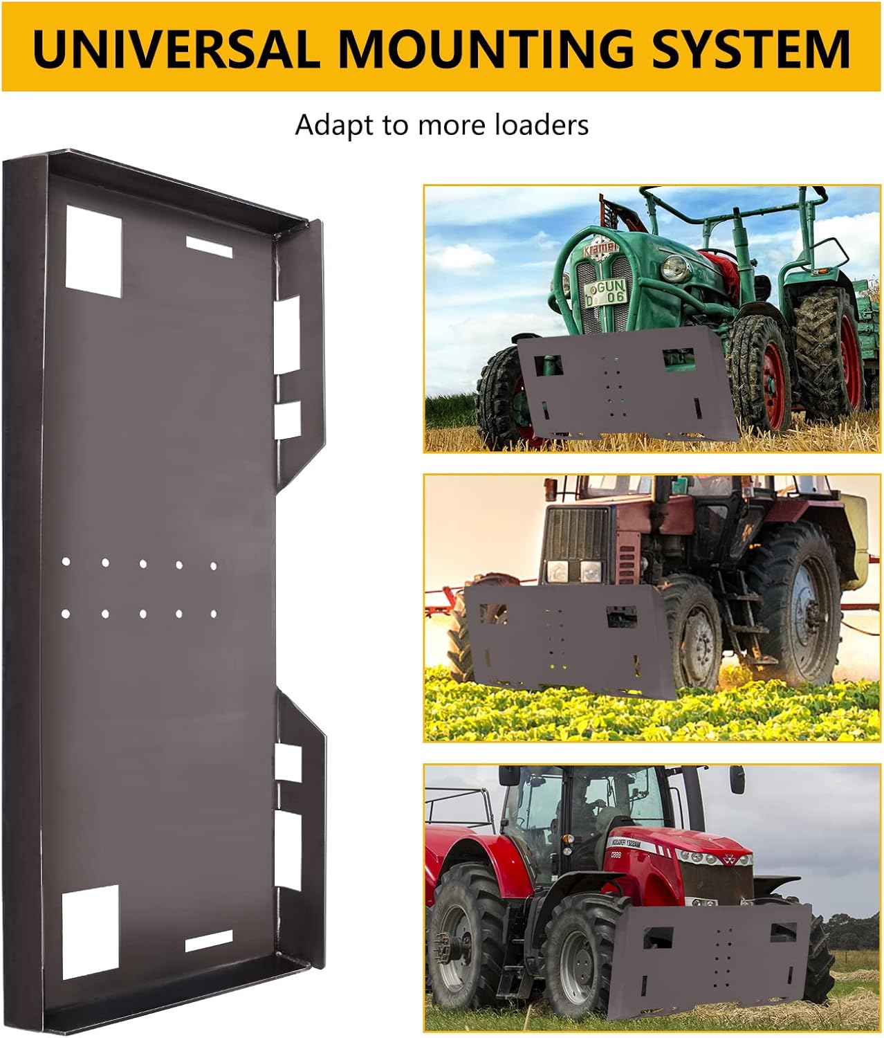 Universal Skid Steer Mount Plate, 1/4