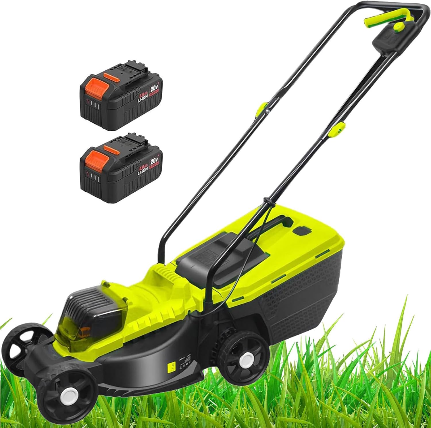 Cordless Push Lawn Mower with 35L-45L Grass Box,30/50/70 Mm Adjustable Cutting Height, Cutting Size 330mm,Brushless Motor,for Lawn Care and Garden