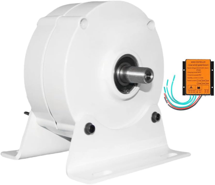 500R/Min Low RPM Permanent Magnet Generator, 9000W 12V 24V 48V 220V Gearless with Base Three Phase AC Alternator Free Energy for Water Wind Turbine