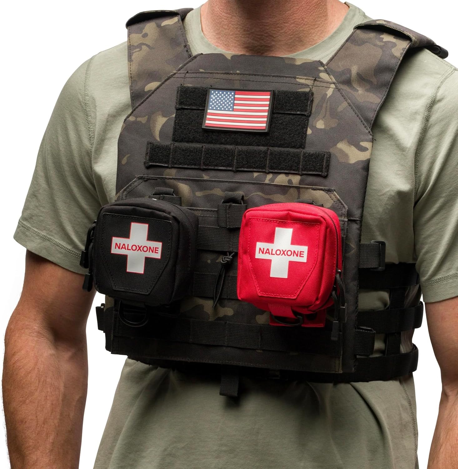 100 Pack Naloxone Belt Pouch for Overdose Kits with MOLLE Straps | Attaches to Duty Vests, Backpacks & Belts | Compact Design Holds Two Naloxone Nasal Spray Doses & Accessories | Naloxone Not Included