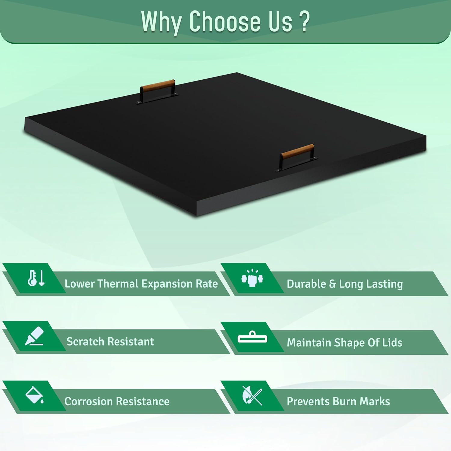 FEBTECH Steel Fire Pit Lid - 42 x 42 Inch - Fire Pit Snuffer Lid - FirePit Cover Square - Drop-in Burner FirePit Pan Lid - 1.5 mm Thickness for Outdoor