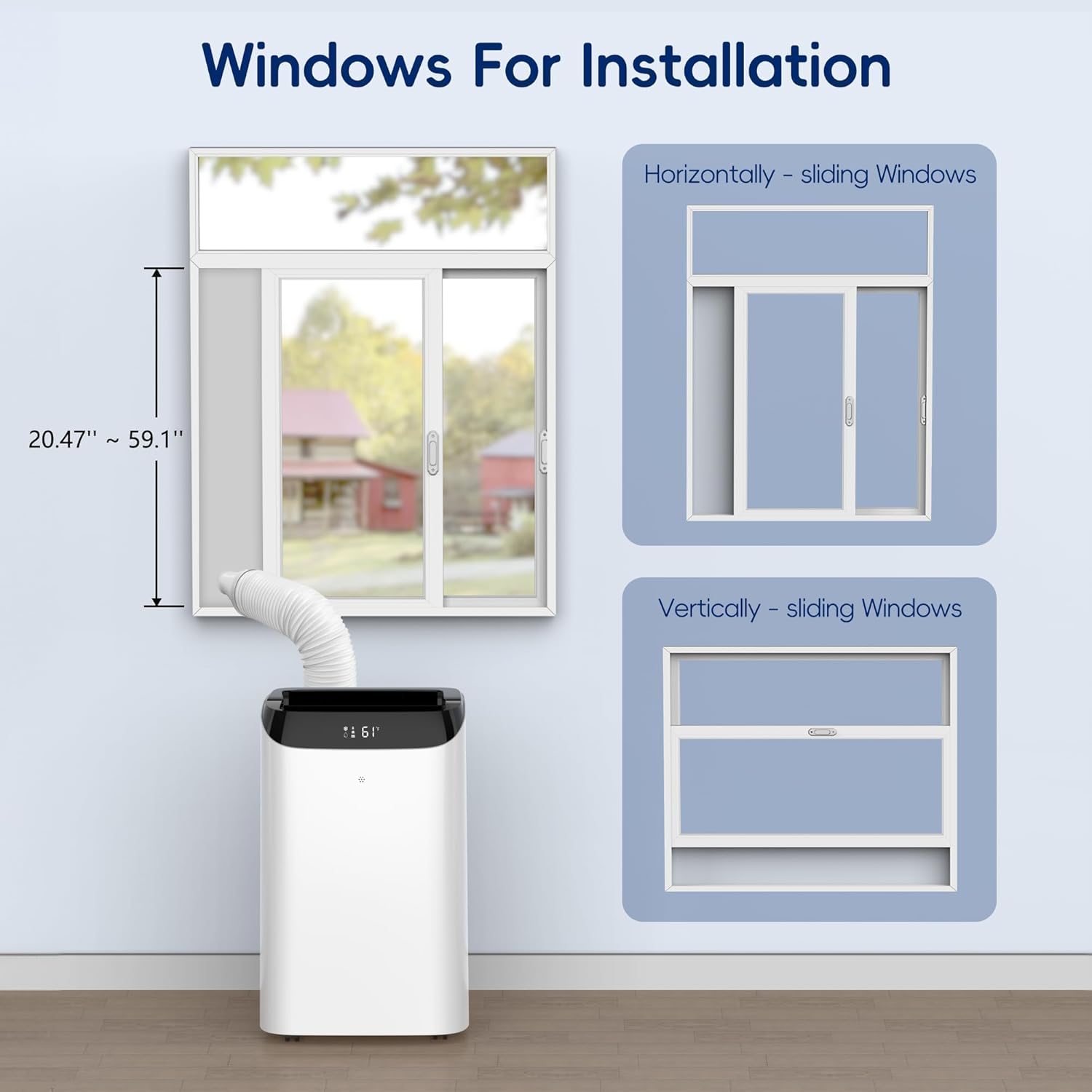 14000 BTU Portable Air Conditioners,Cooling,Fan,Dehumidification,Sleep Mode for Large Rooms up to 700 Sq.Ft,AC Unit with Remote Control,24H Timer,Installation Kits Included