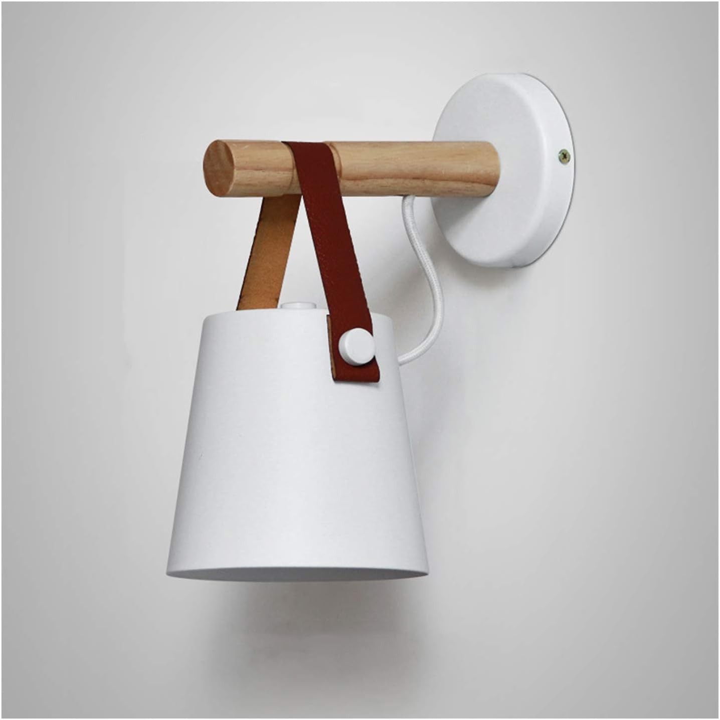 Wall Sconce Lighting Fixture, Modern Industrial Wall Lamp, Nordic Macaron Bedside Reading Wall Light for Bedroom, Living Room, Aisle, Corridor E27,White