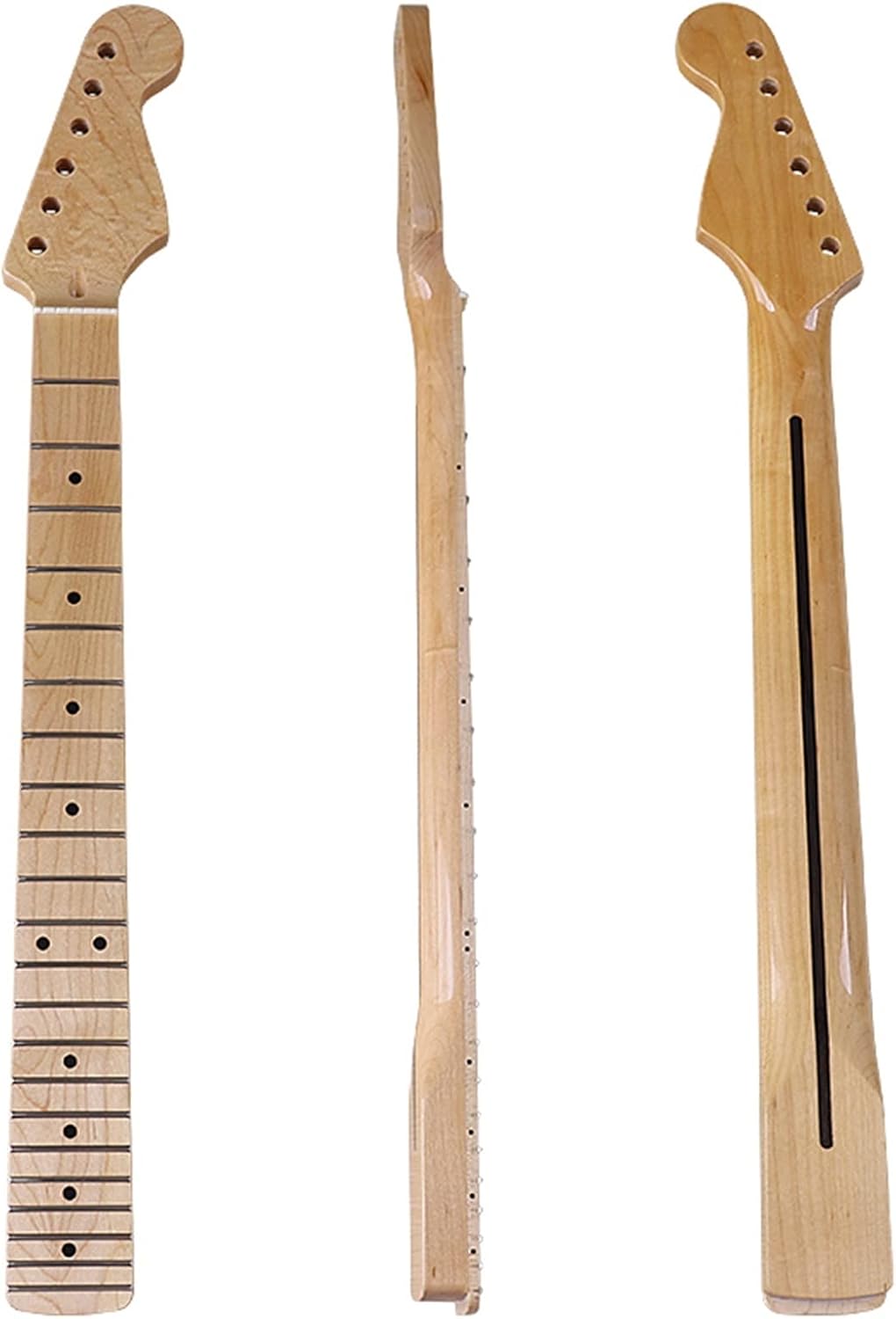 Small Head Guitar Neck Electric Guitar Bow Canadian Maple High Gloss Natural Color Guitar ​Neck Replacement