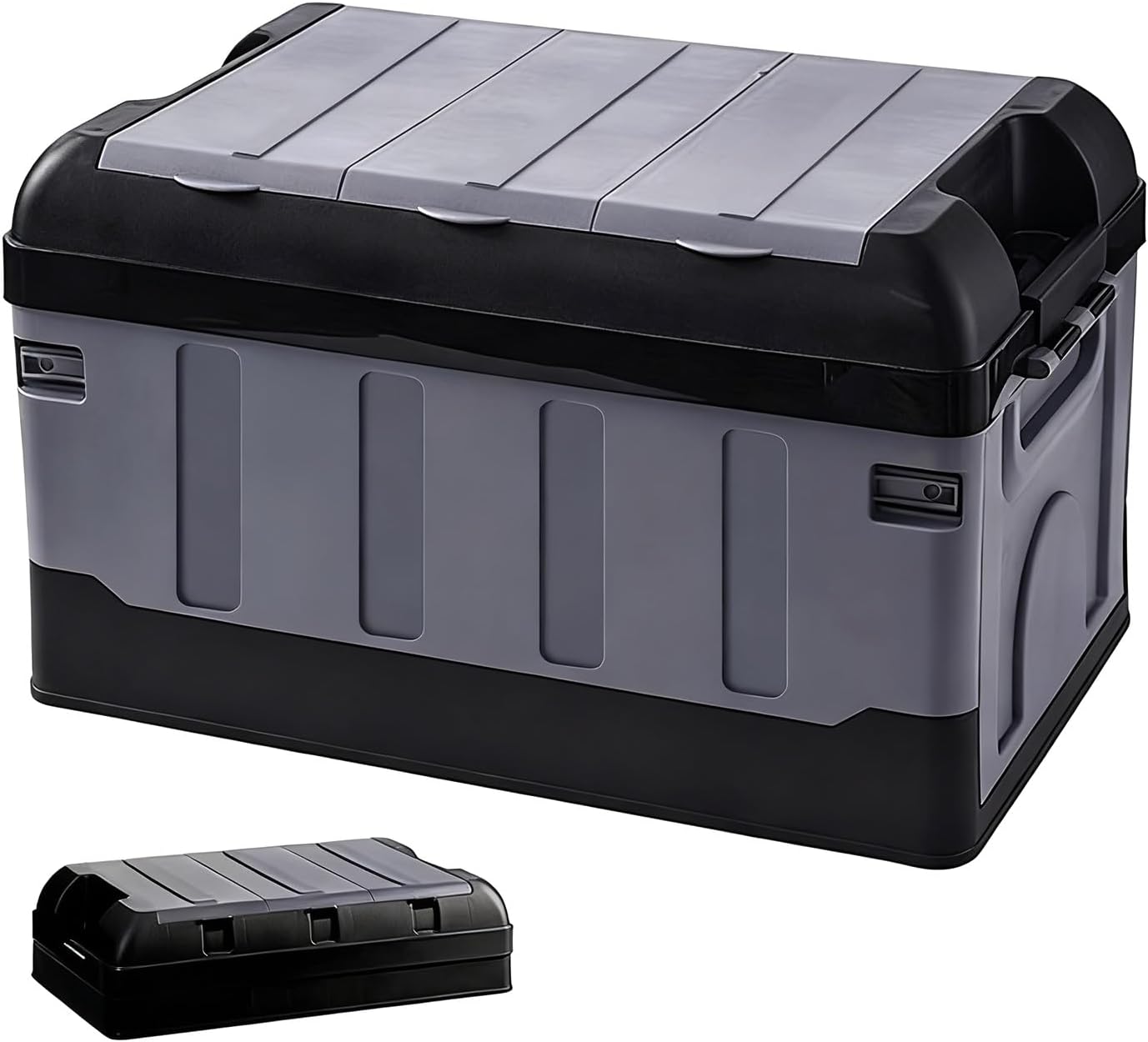 Outdoor Storage Deck box Plastic Storage box Multi Layer Storage box 240 lbs Capacity Durables Suitable for car Camping Garage and Home Storage(Black)