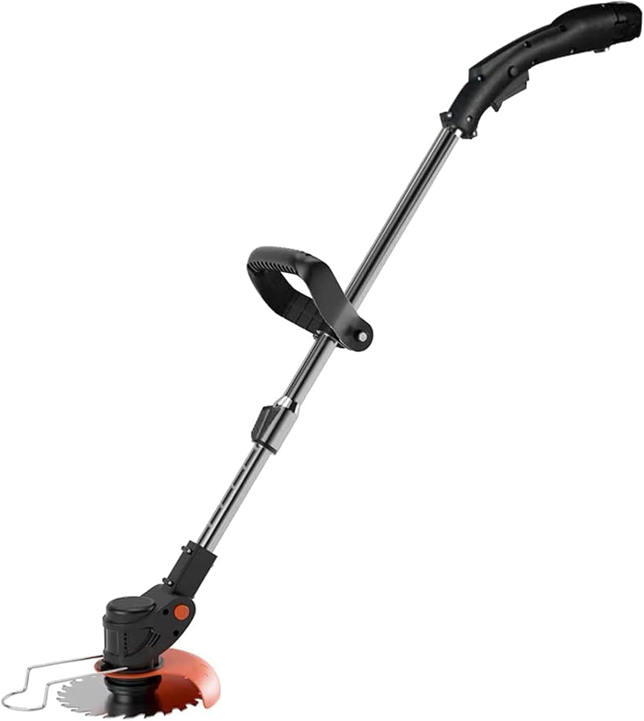 Electric Lawnmower with Metal Blades 1800W Battery Powered Portable Rotary Lawnmower Powerful and Powerful Telescopic Garden Pruning Tools 2 Batteries