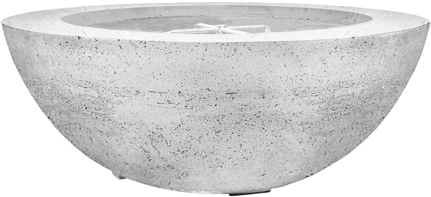 Prism Hardscapes Moderno 6 Concrete Gas Fire Pit (PH-440-5NG), Natural Gas, Ultra White, 39-Inch