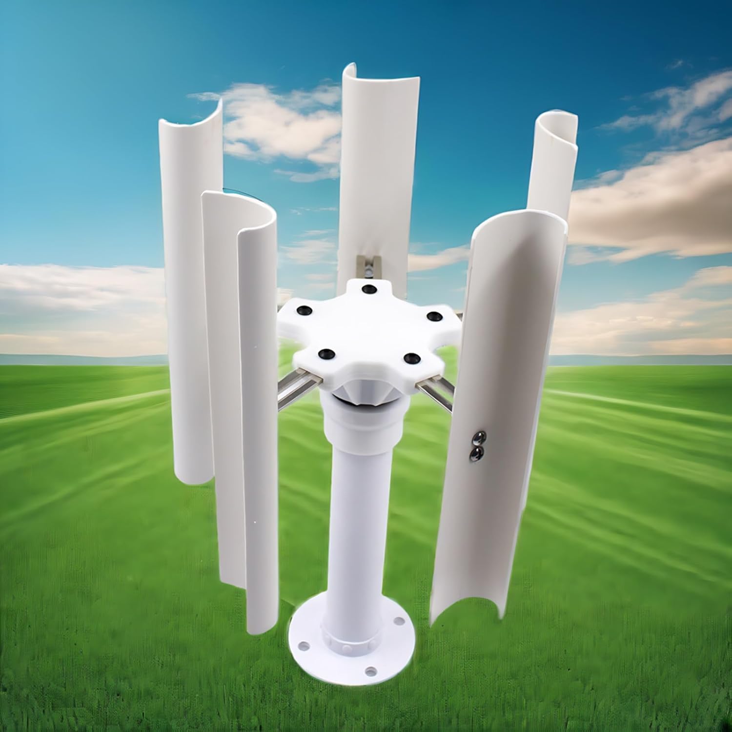 DIY 35W Vertical Axis Wind Generator Model DIY 5 Blades Three-Phase Permanent Magnet Brushless Generator Portable Generator Low Speed ​​Outdoor Windmill