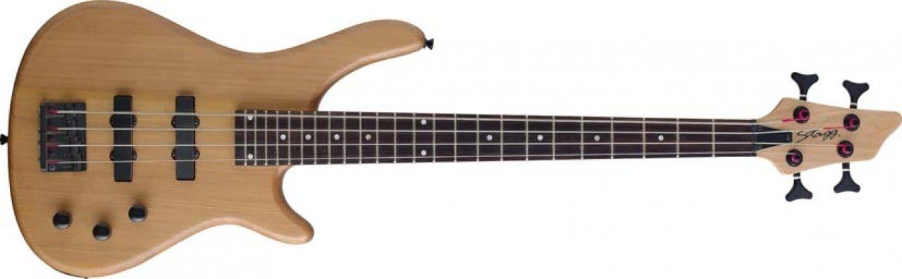 Stagg BC300 Nylon 4-String Fusion 3/4-Size Electric Bass Guitar - Natural